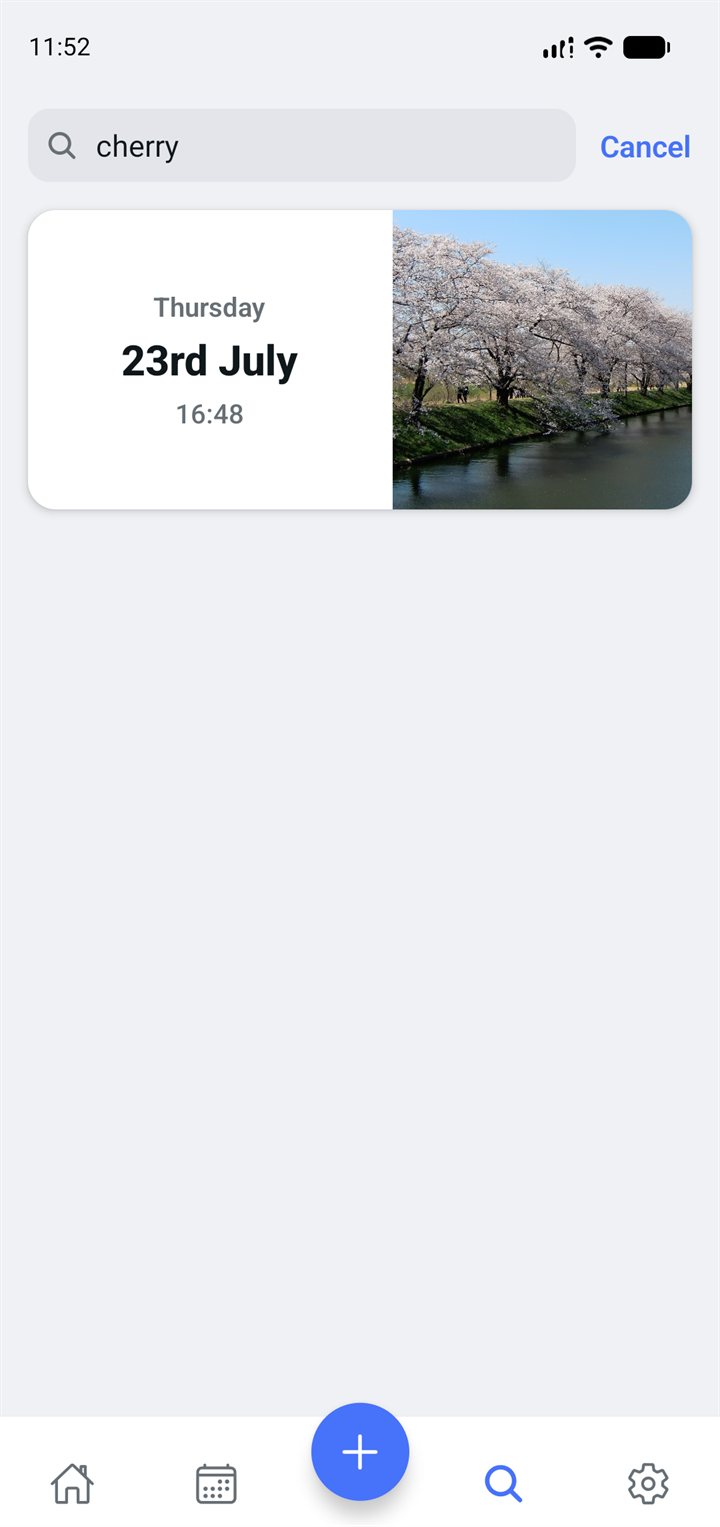 Searching entries in Dayshot